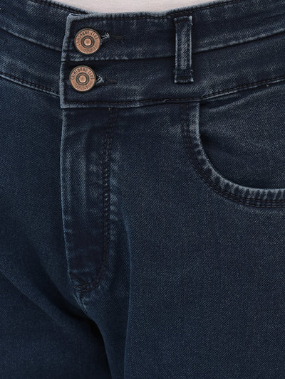 Flattering Blue High-Waist Bootcut Denim Jeans-Women Jeans-Crimsoune Club