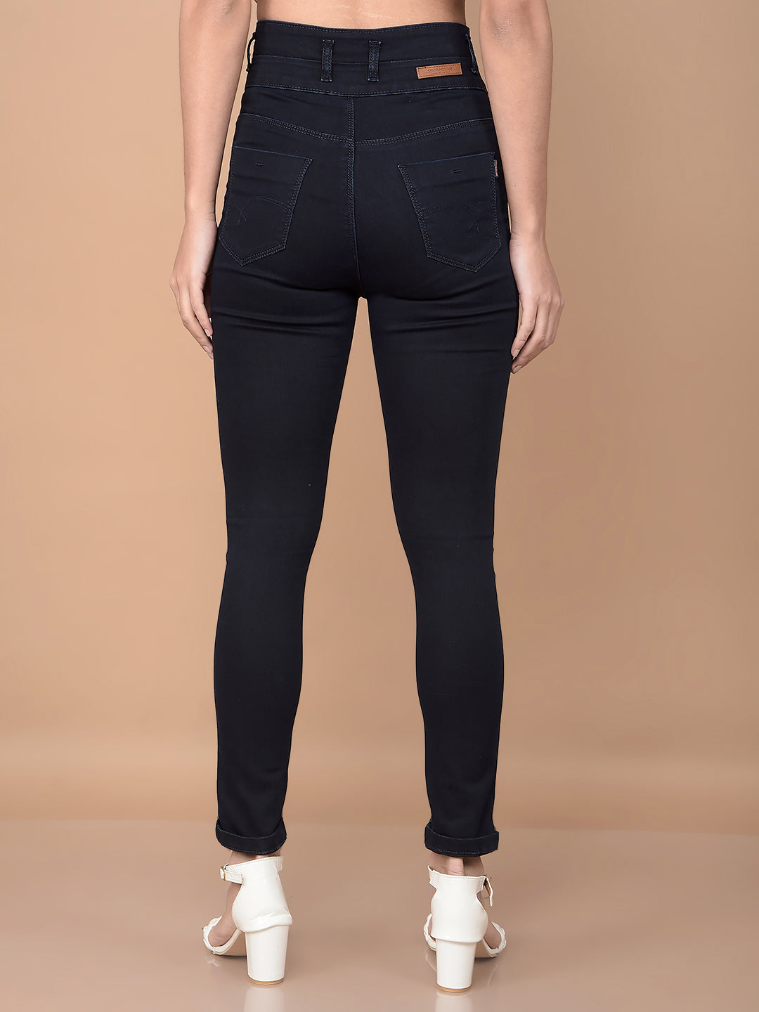 Skinny Navy Blue Jeans-Women Jeans-Crimsoune Club