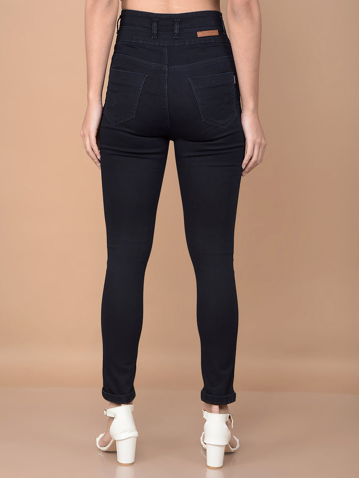Skinny Navy Blue Jeans-Women Jeans-Crimsoune Club
