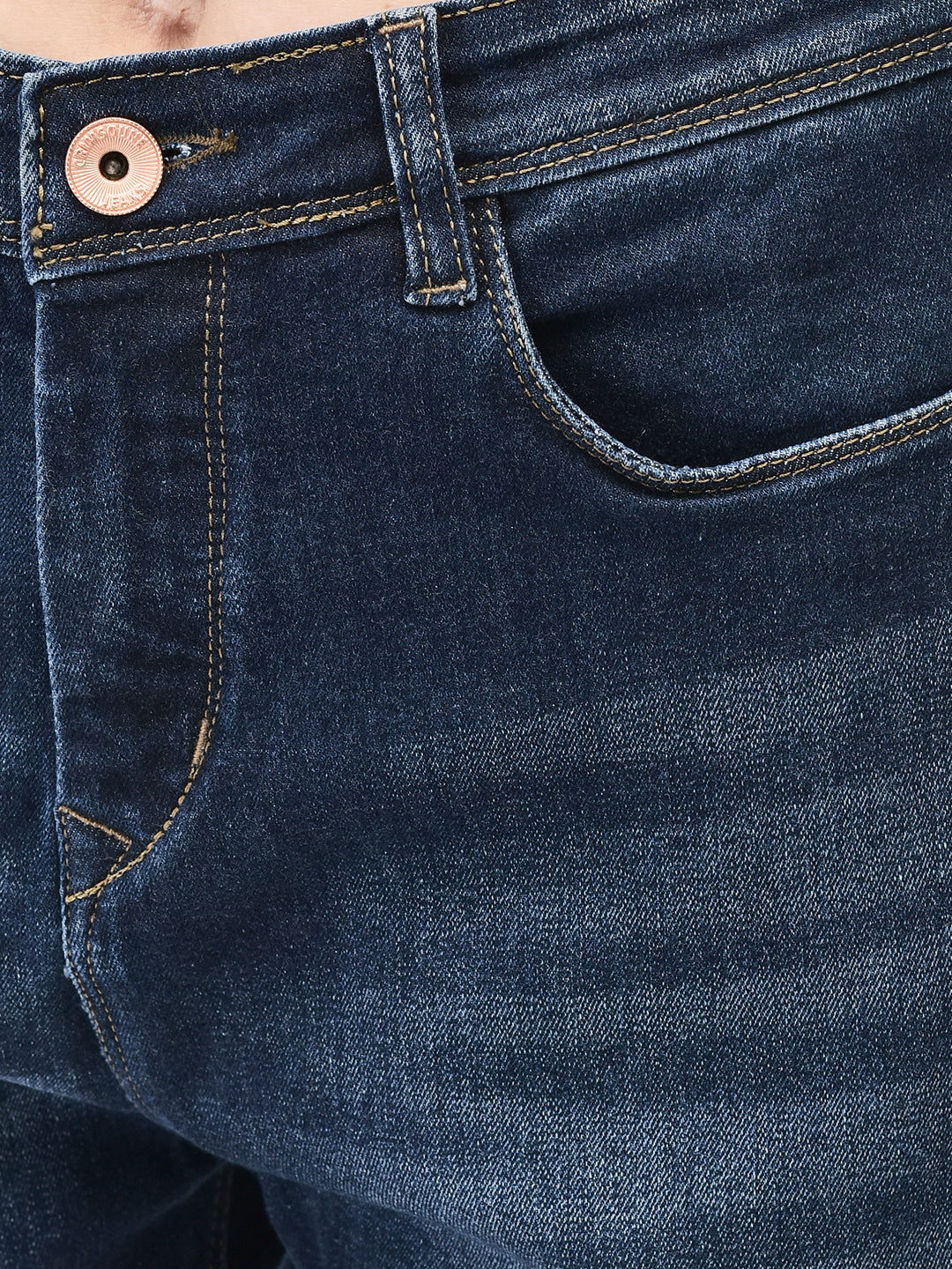 Dark Blue High Waist Jeans-Women Jeans-Crimsoune Club