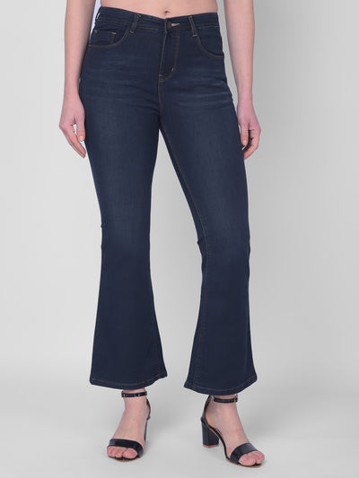 Light Blue Bootcut Jeans-Women Jeans-Crimsoune Club