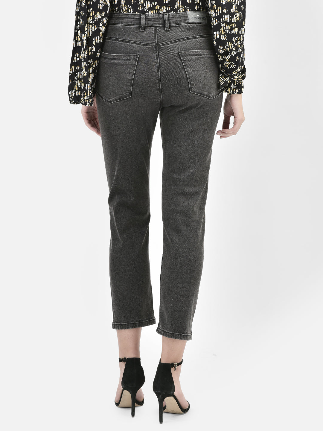 Grey Straight Jeans-Women Jeans-Crimsoune Club