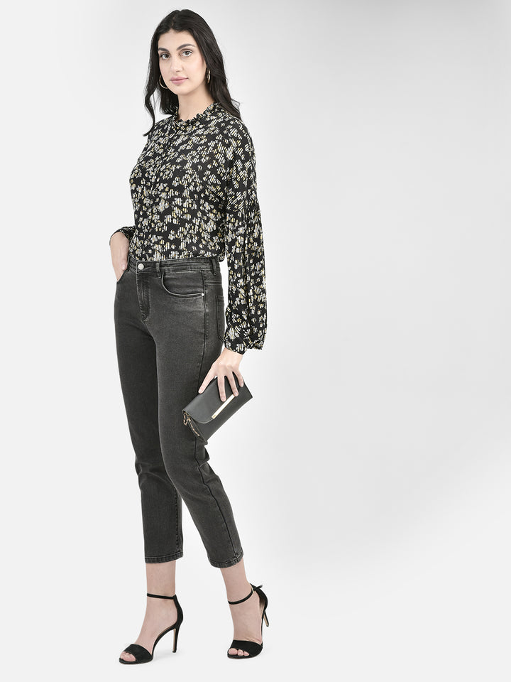 Grey Straight Jeans-Women Jeans-Crimsoune Club