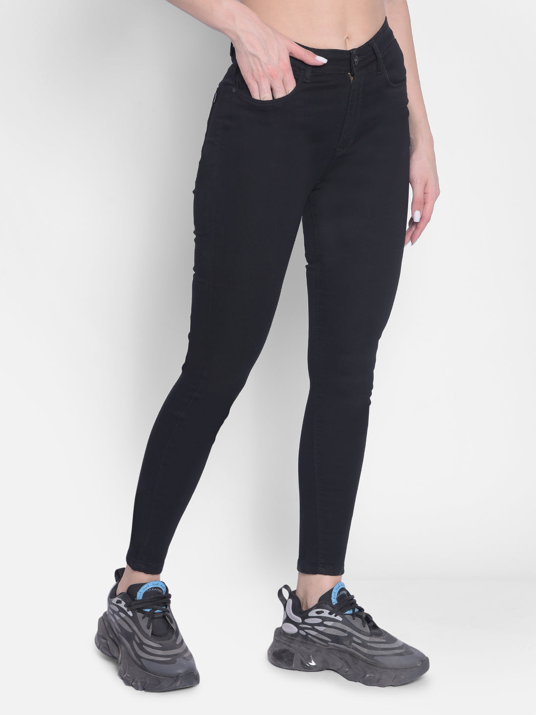 Black High-Rise Jeans-Women Jeans-Crimsoune Club