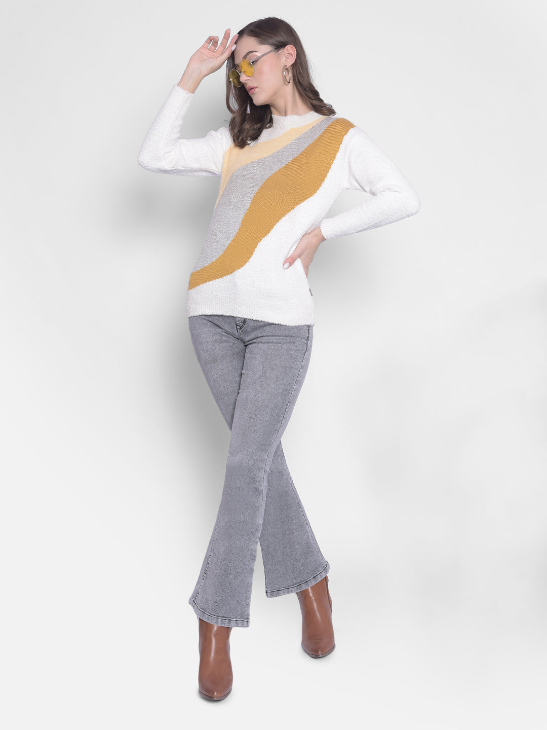 Grey Bootcut Jeans Jeans-Women Jeans-Crimsoune Club