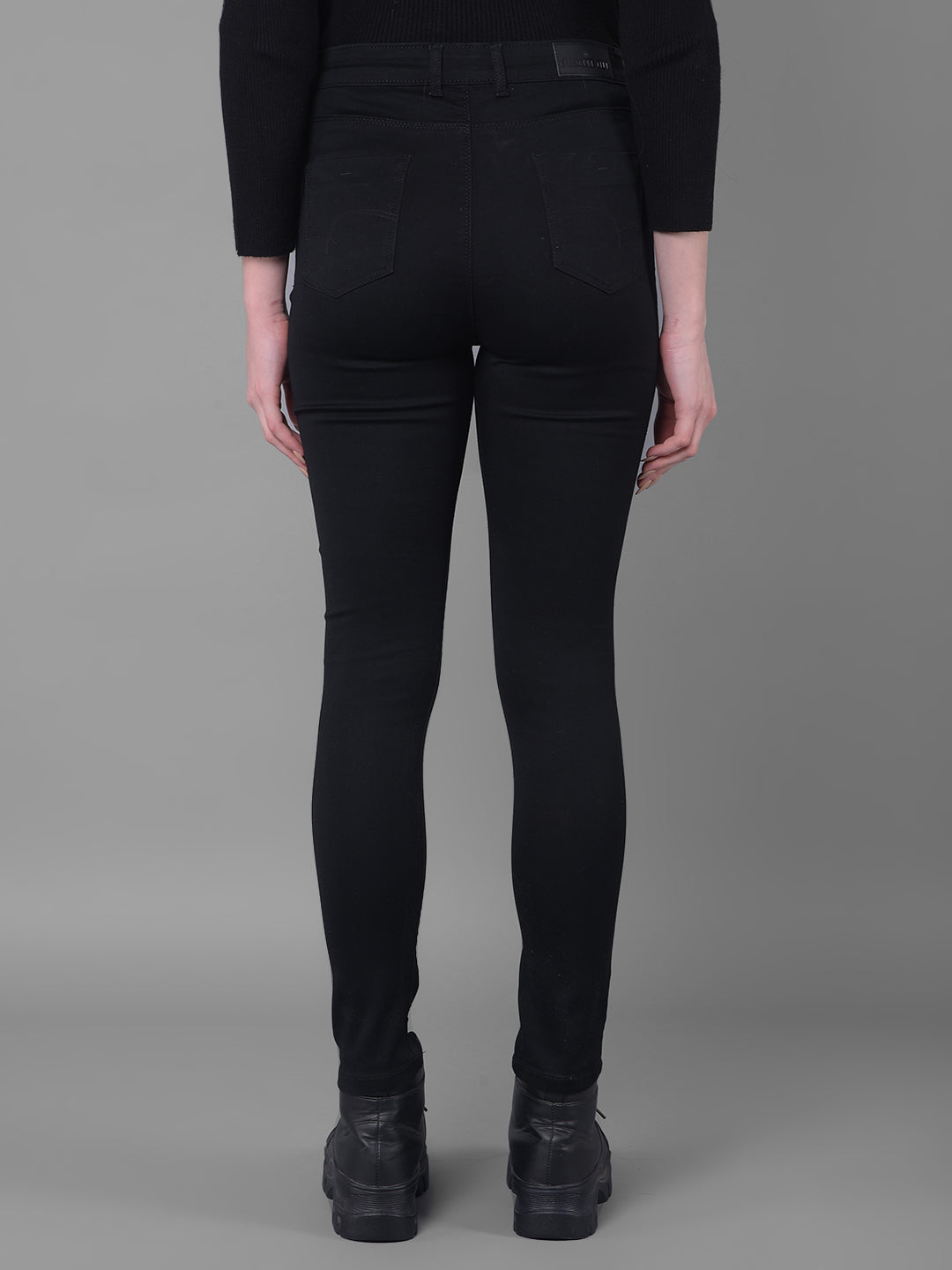 Black Skinny Fit Jeans-Women Jeans-Crimsoune Club