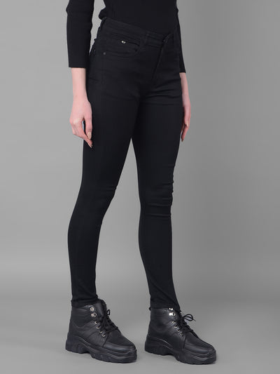 Black Skinny Fit Jeans-Women Jeans-Crimsoune Club