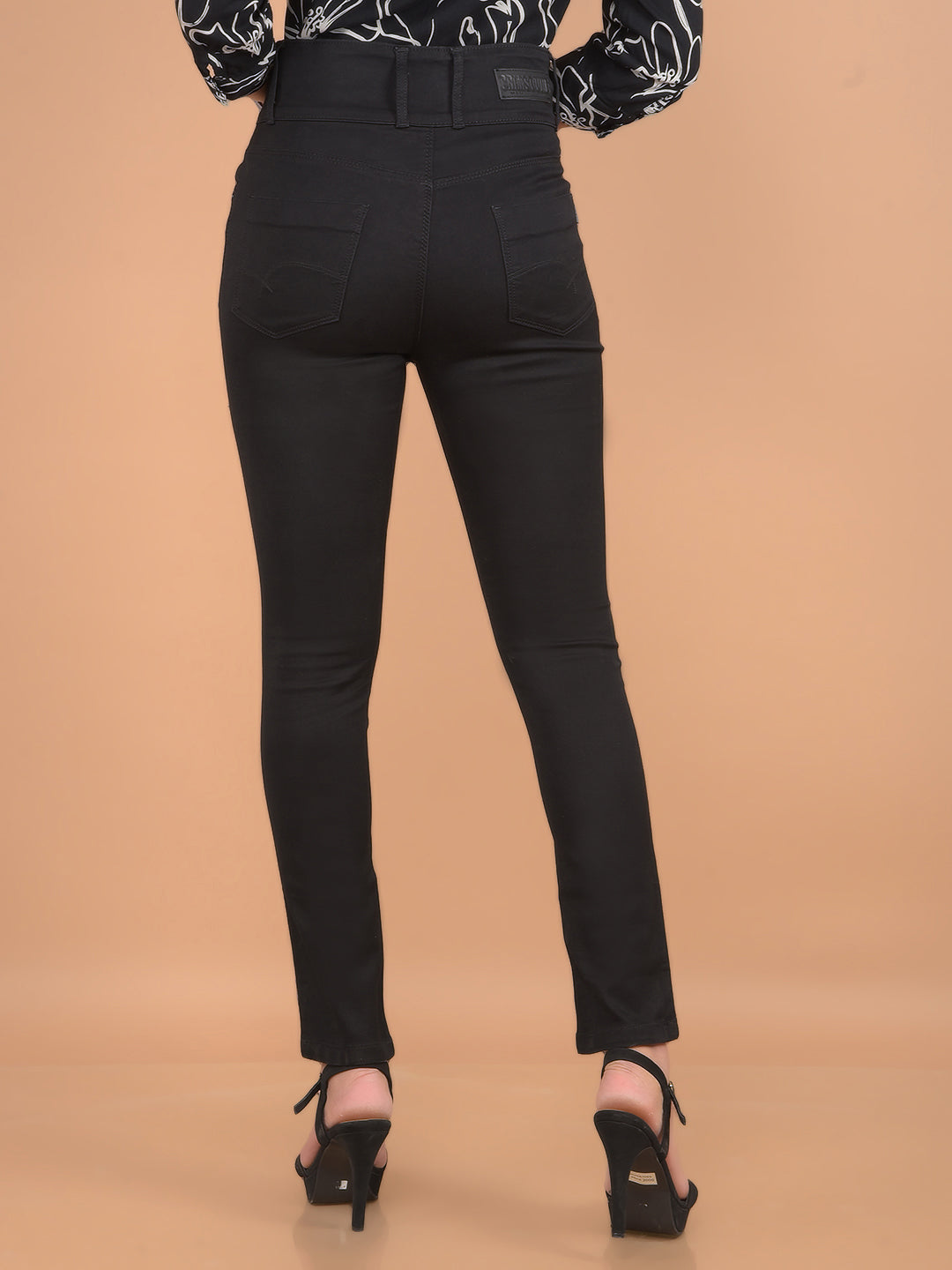 Black High Waist Jeans-Women Jeans-Crimsoune Club