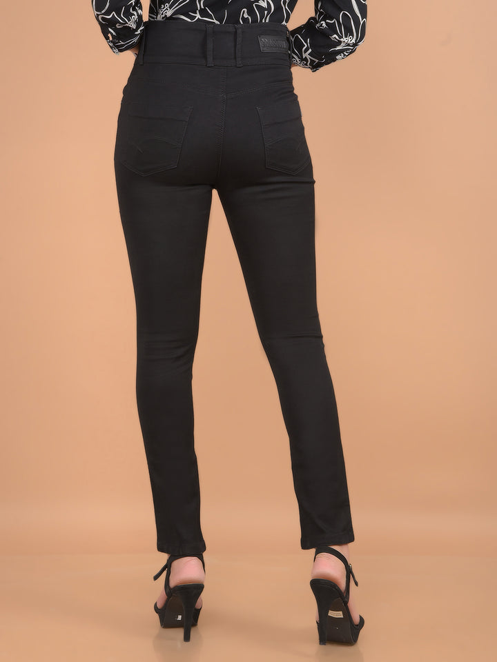 Black High Waist Jeans-Women Jeans-Crimsoune Club