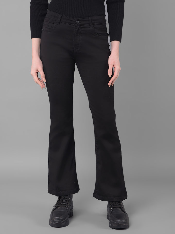 Black Bootcut Jeans-Women Jeans-Crimsoune Club