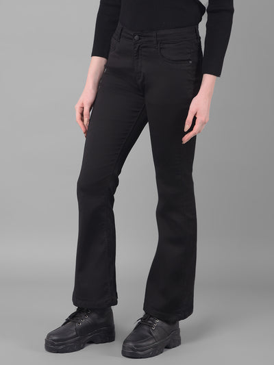 Black Bootcut Jeans-Women Jeans-Crimsoune Club