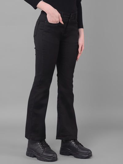 Black Bootcut Jeans-Women Jeans-Crimsoune Club