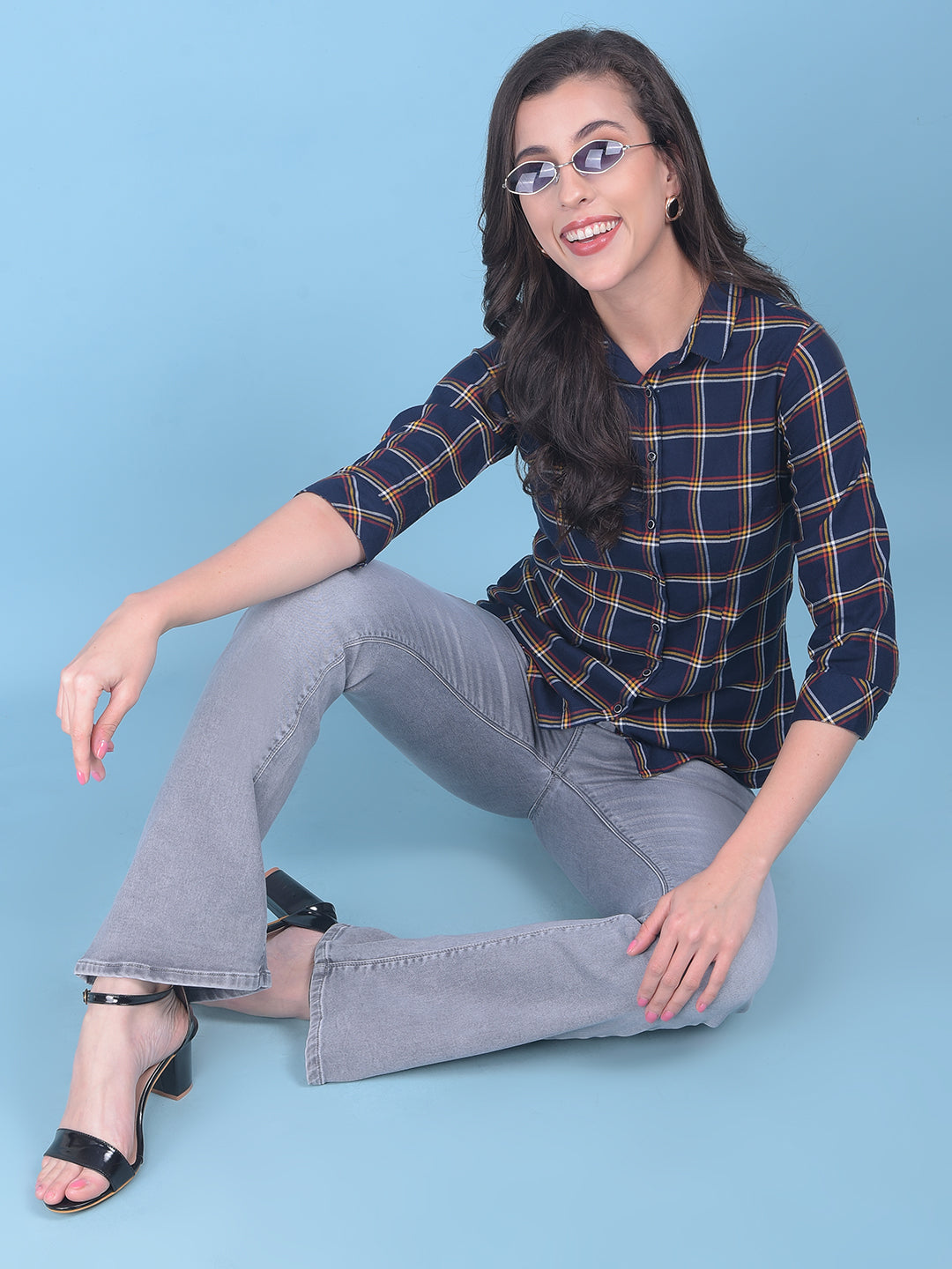 Grey Bootcut Jeans-Women Jeans-Crimsoune Club