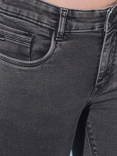 Grey Skinny Ankle Length Jeans-Women Jeans-Crimsoune Club