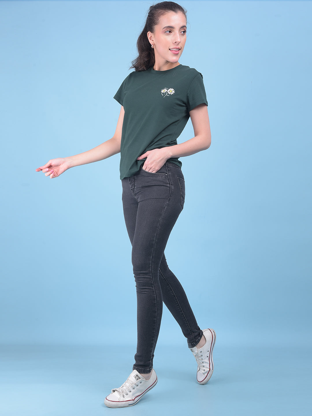 Grey High-Waist Jeans Jeans-Women Jeans-Crimsoune Club