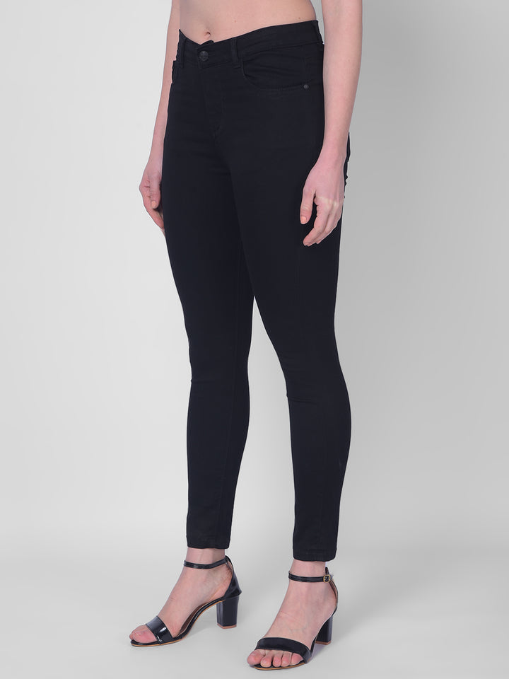 Black Skinny Jeans-Women Jeans-Crimsoune Club