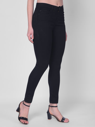 Black Skinny Jeans-Women Jeans-Crimsoune Club