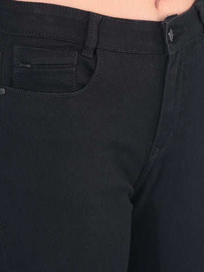 Black Skinny Cotton Jeans-Women Jeans-Crimsoune Club