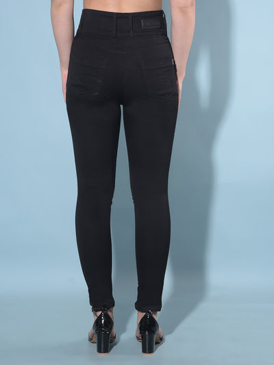 Black Skinny High Waist Jeans-Women Jeans-Crimsoune Club