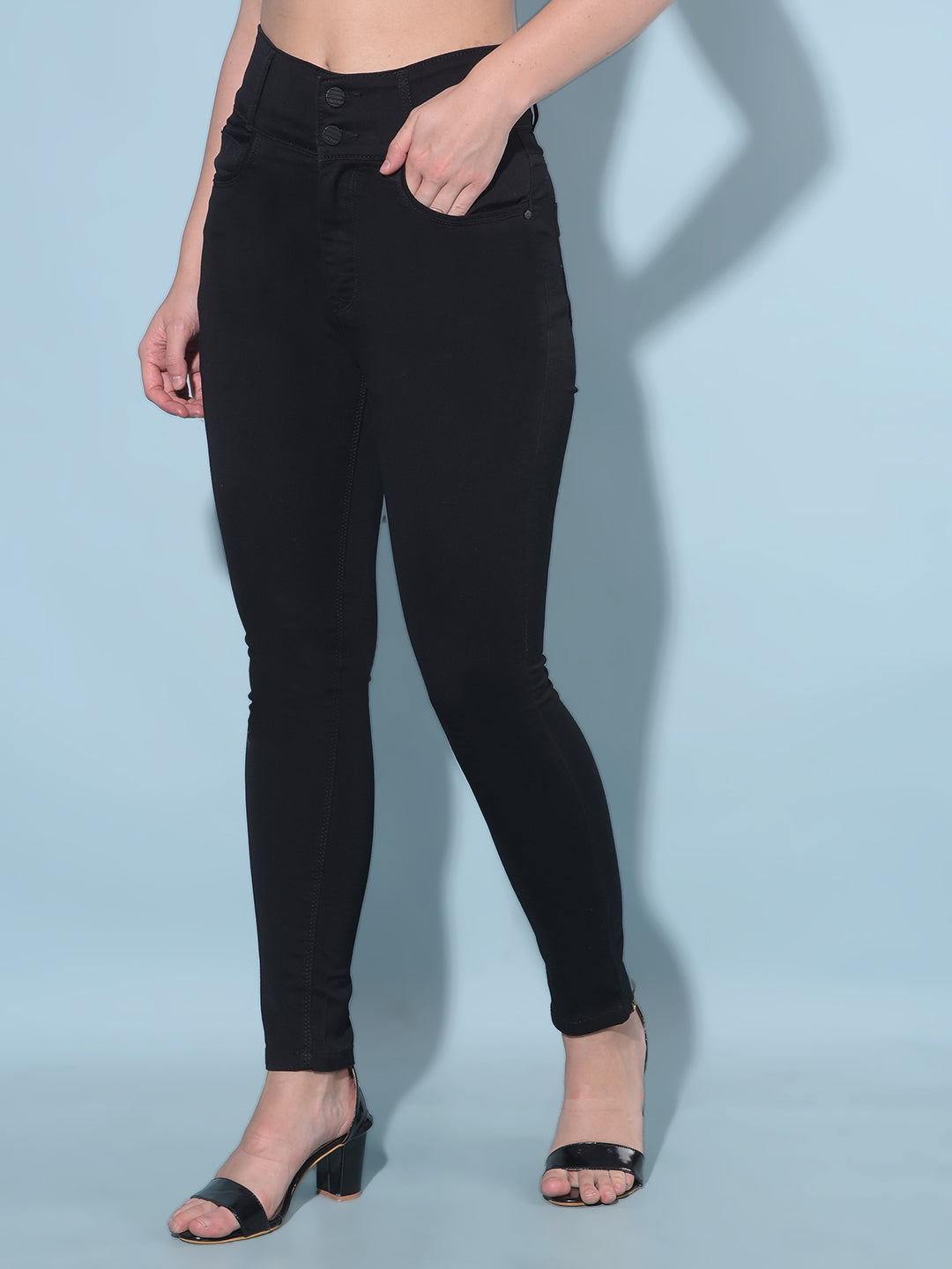 Black Skinny High Waist Jeans-Women Jeans-Crimsoune Club