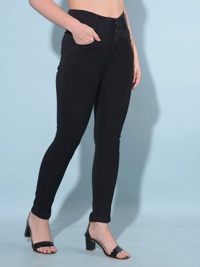 Black Skinny High Waist Jeans-Women Jeans-Crimsoune Club