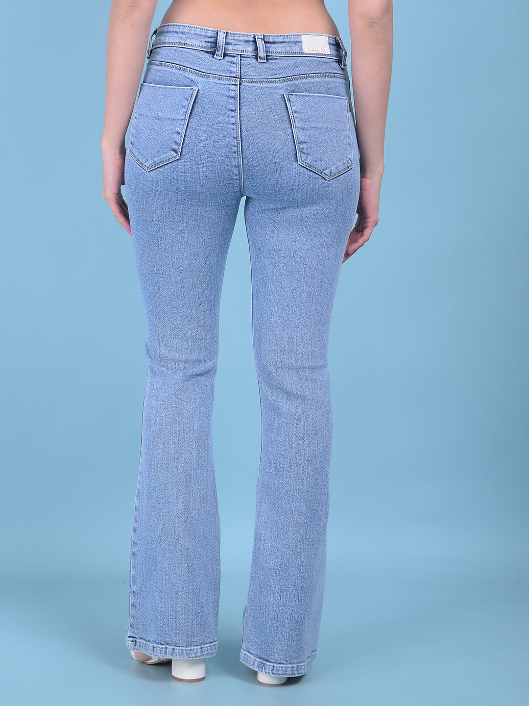 Blue Bootcut Jeans-Women Jeans-Crimsoune Club