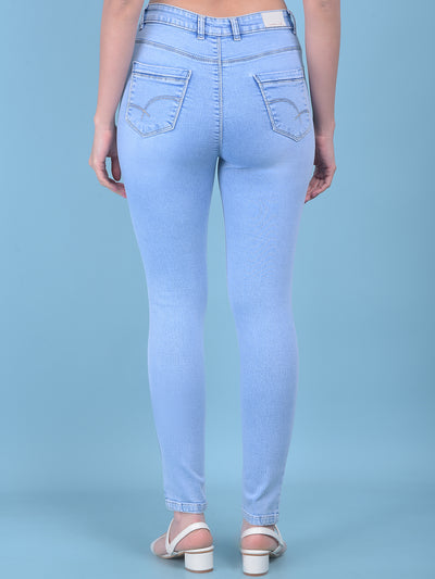 Blue Skinny Jeans-Women Jeans-Crimsoune Club