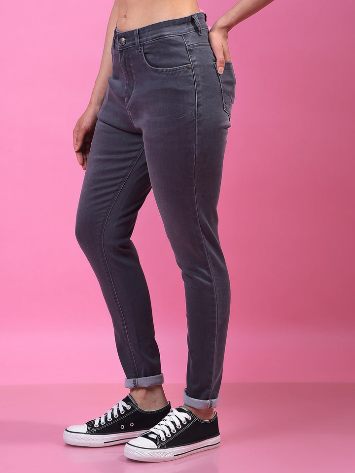 Grey Skinny Jeans-Women Jeans-Crimsoune Club