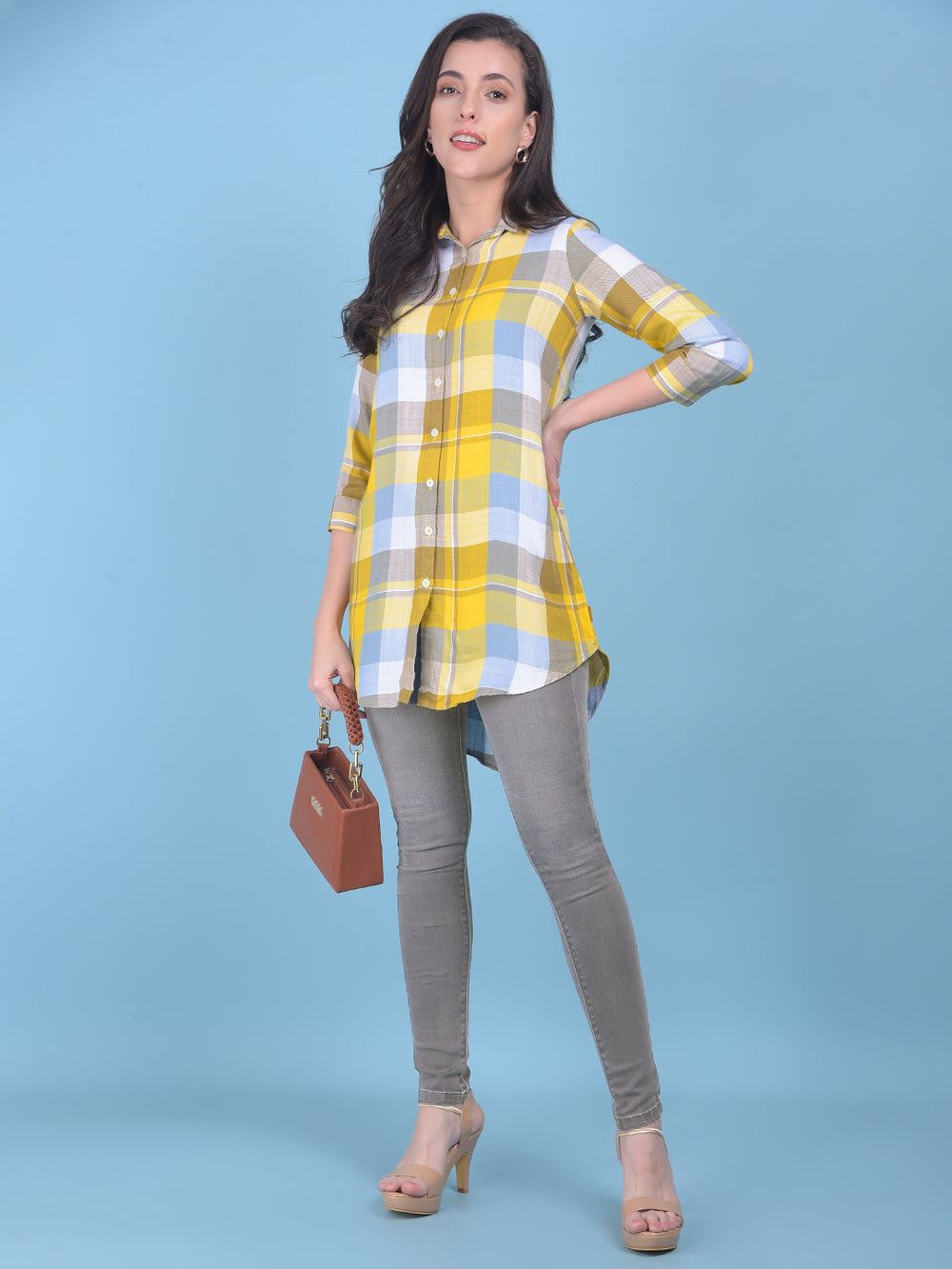 Grey High-Waist Jeans Jeans-Women Jeans-Crimsoune Club