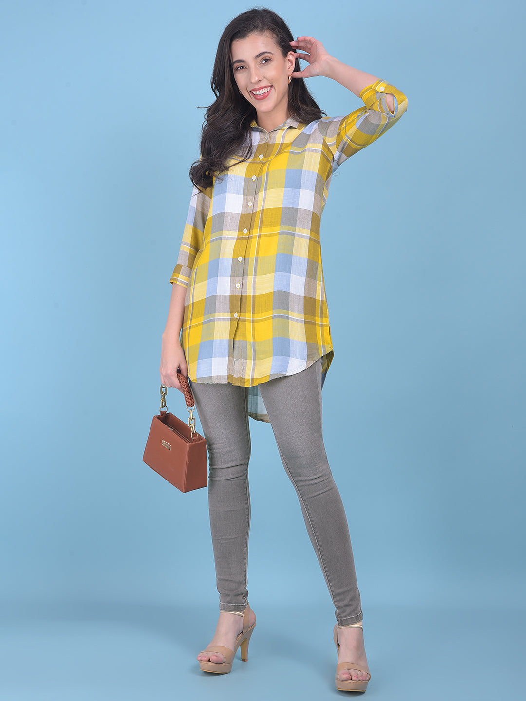 Grey High-Waist Jeans Jeans-Women Jeans-Crimsoune Club