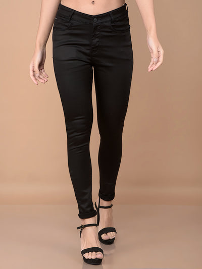 Black Skinny High-Waist Jeans-Women Jeans-Crimsoune Club