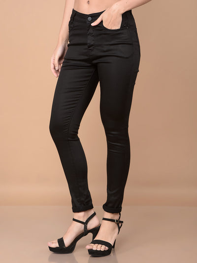 Black Skinny High-Waist Jeans-Women Jeans-Crimsoune Club