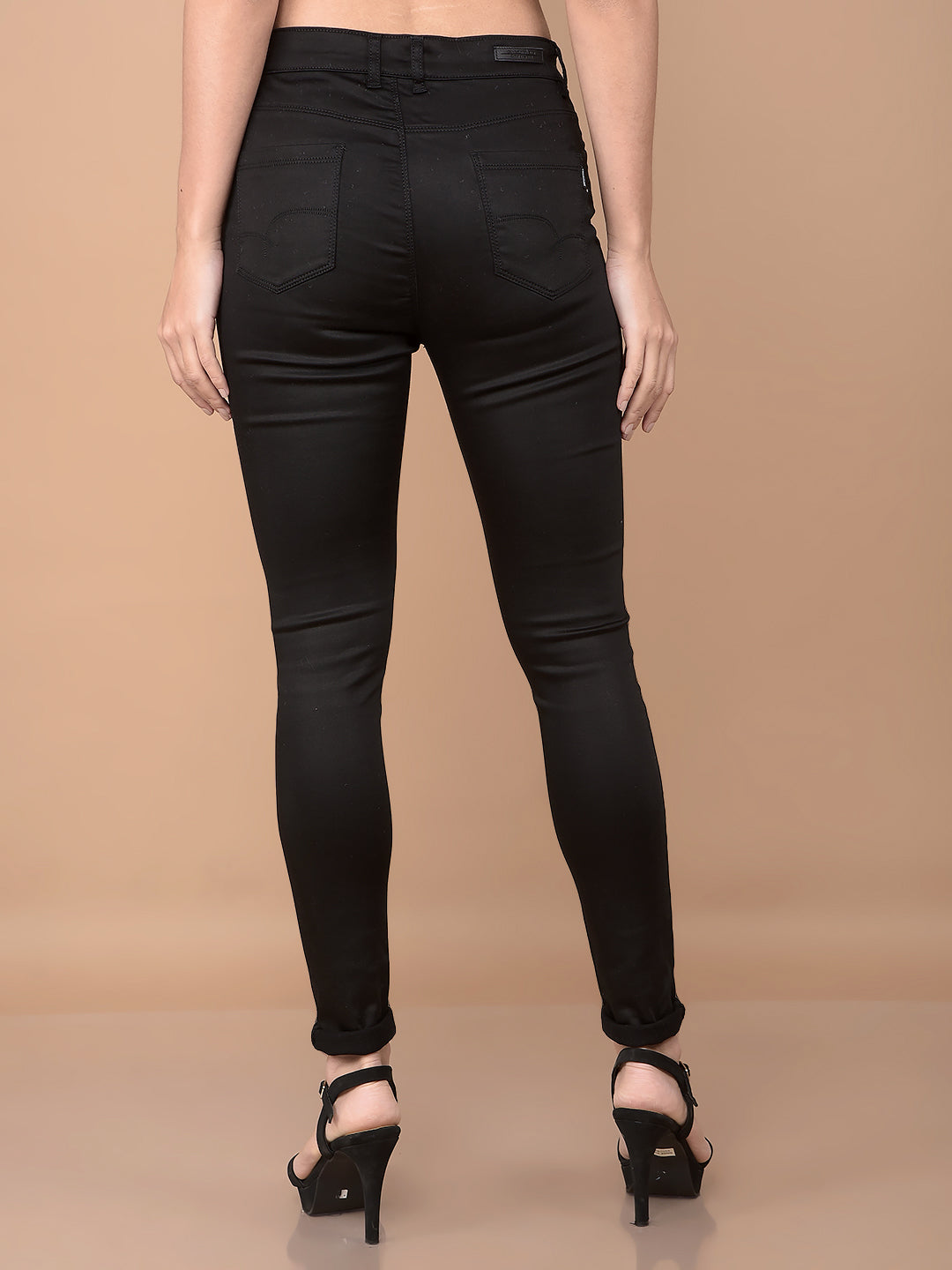 Black Skinny High-Waist Jeans-Women Jeans-Crimsoune Club