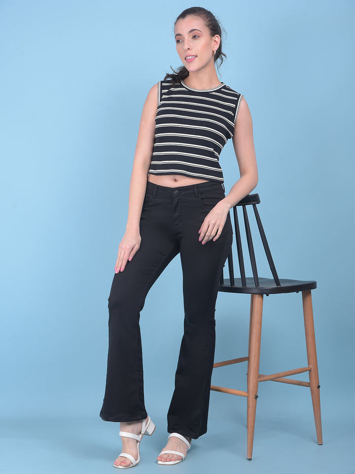 Black Bootcut Jeans-Women Jeans-Crimsoune Club