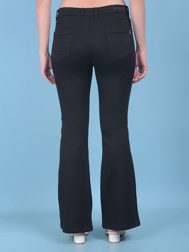 Black Bootcut Jeans-Women Jeans-Crimsoune Club