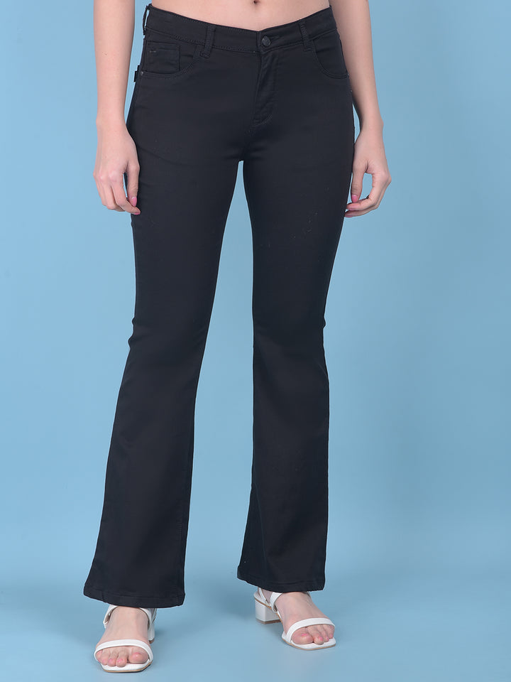 Black Bootcut Jeans-Women Jeans-Crimsoune Club