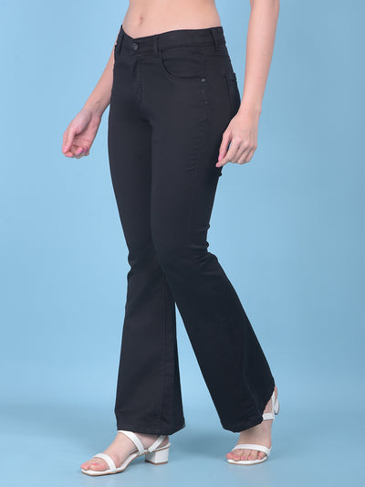 Black Bootcut Jeans-Women Jeans-Crimsoune Club
