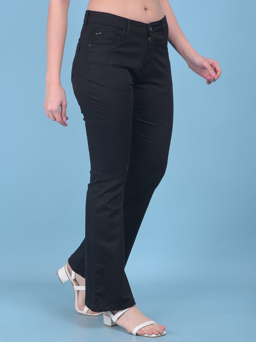 Black Bootcut Jeans-Women Jeans-Crimsoune Club