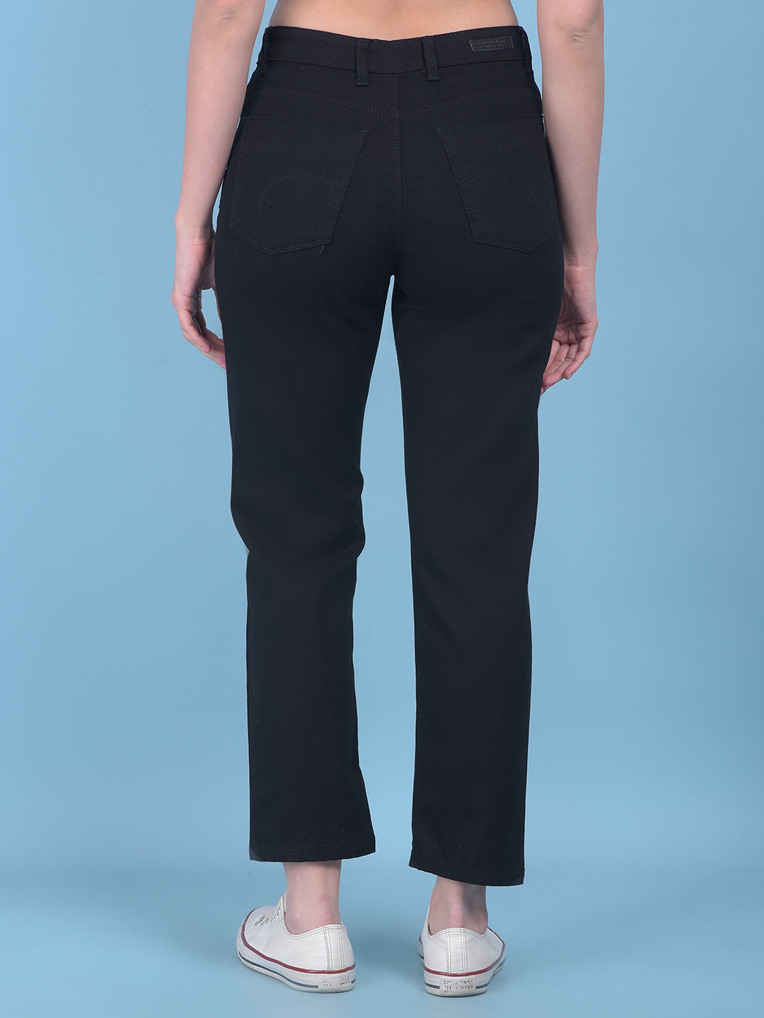 Black Straight Jeans-Women Jeans-Crimsoune Club