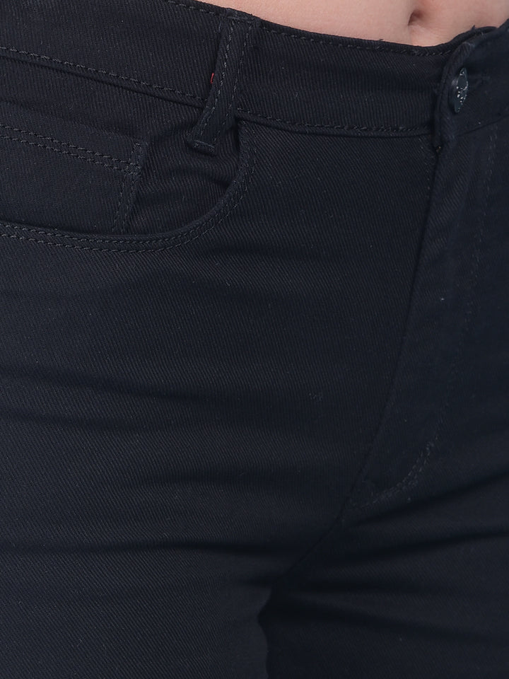 Black Straight Jeans-Women Jeans-Crimsoune Club