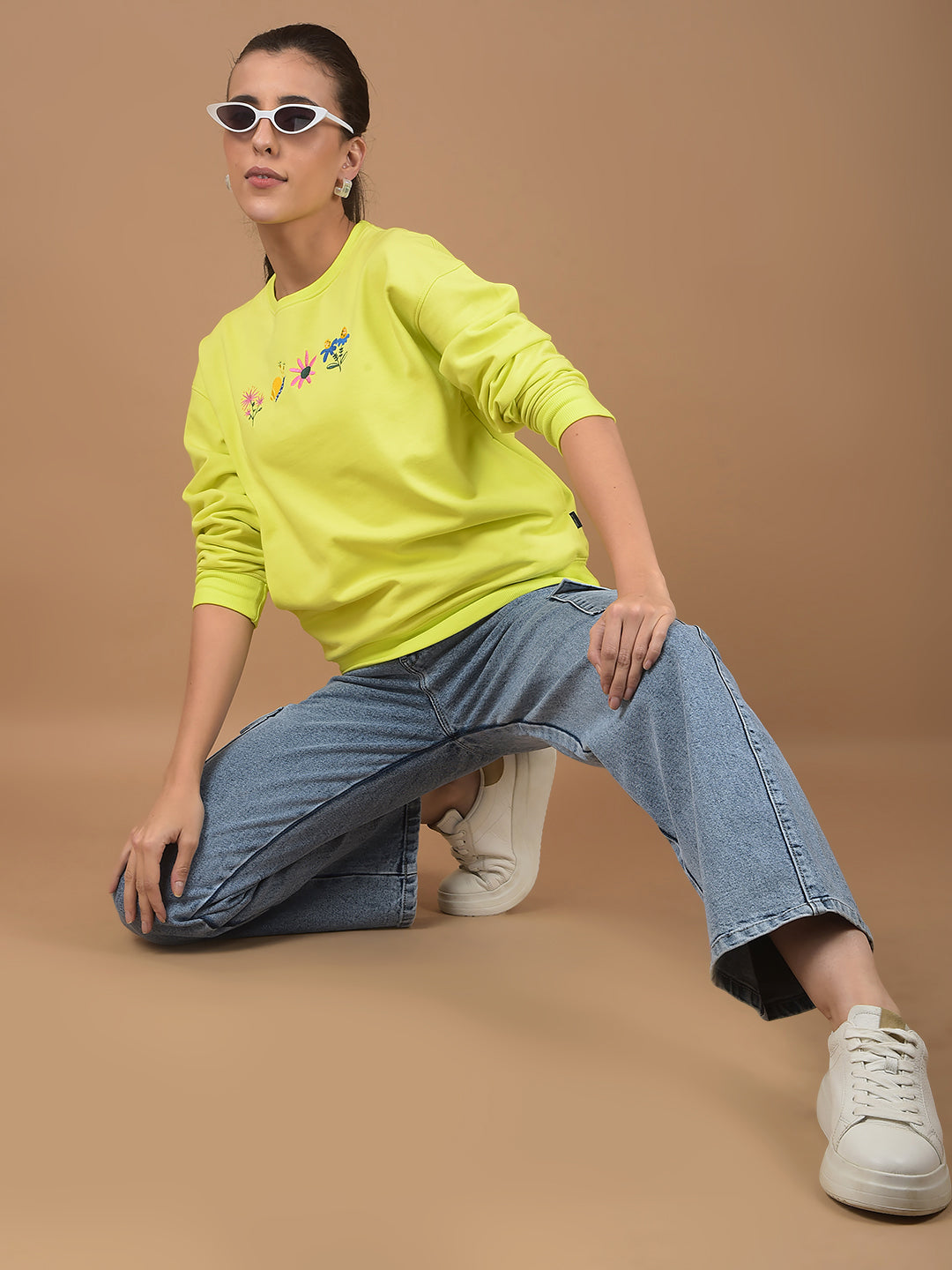 Blue Wide Leg Jeans-Women Jeans-Crimsoune Club