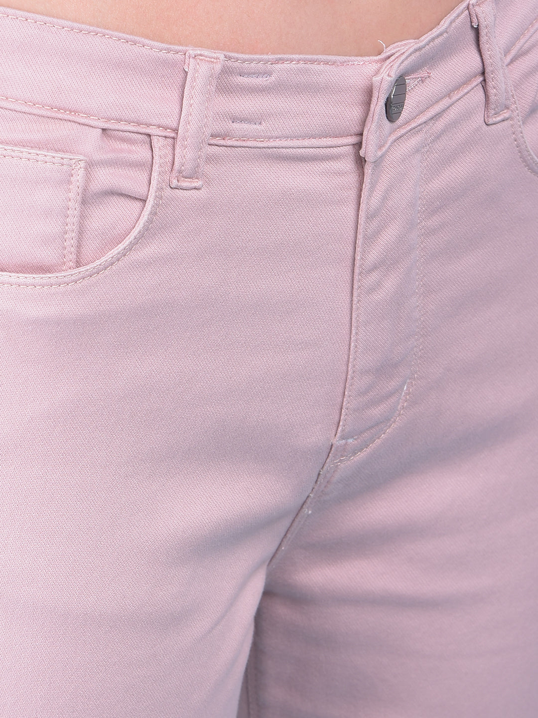 Peach Bootcut Jeans-Women Jeans-Crimsoune Club