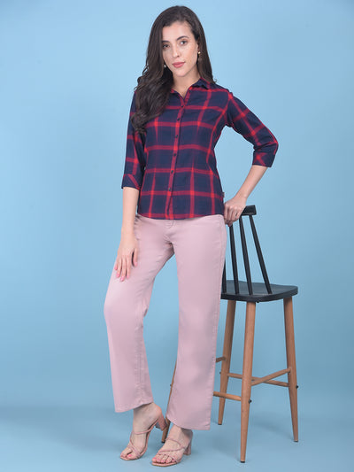 Peach Bootcut Jeans-Women Jeans-Crimsoune Club