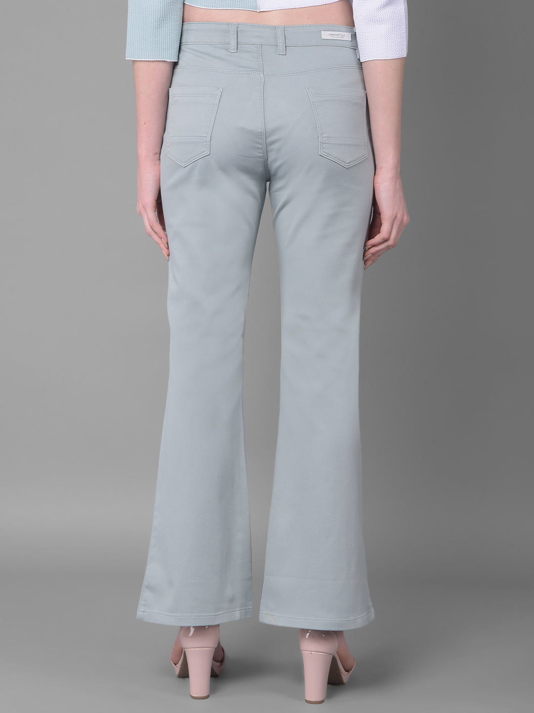 Green Bootcut Jeans-Women Jeans-Crimsoune Club