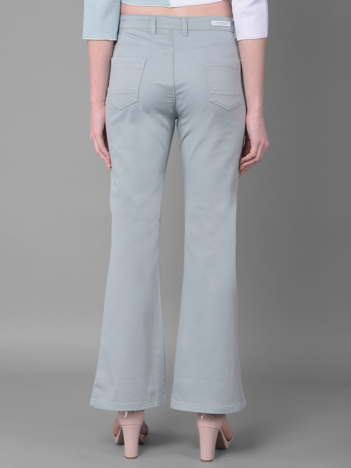 Green Bootcut Jeans-Women Jeans-Crimsoune Club