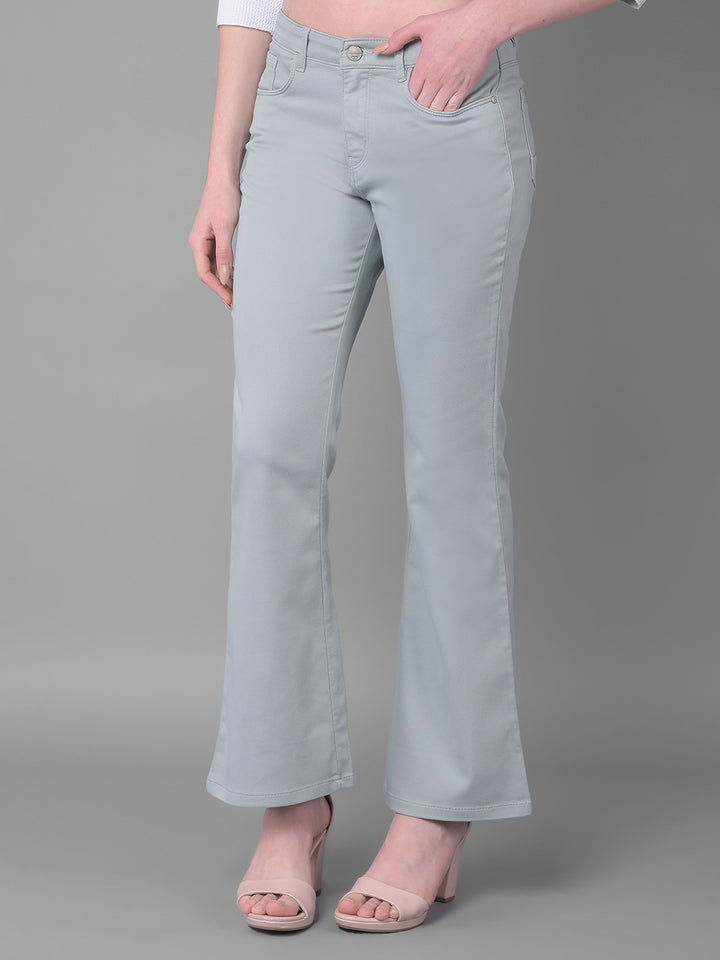 Green Bootcut Jeans-Women Jeans-Crimsoune Club