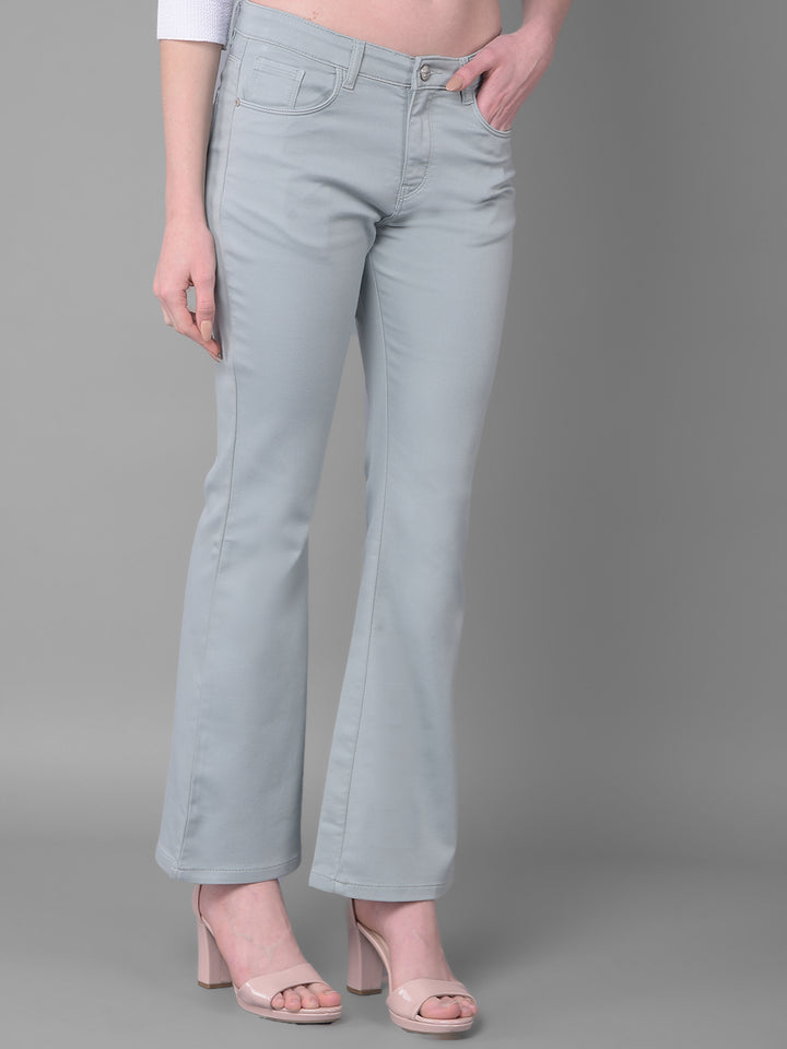 Green Bootcut Jeans-Women Jeans-Crimsoune Club