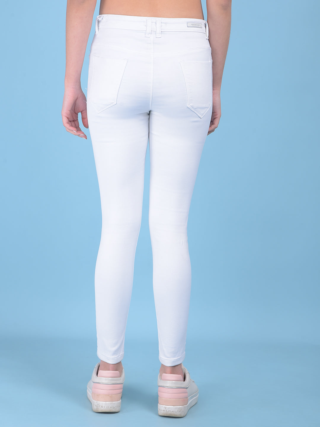 White Skinny Jeans-Women Jeans-Crimsoune Club