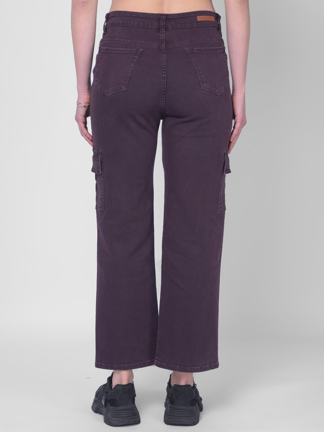 Purple Cargo Jeans-Women Jeans-Crimsoune Club