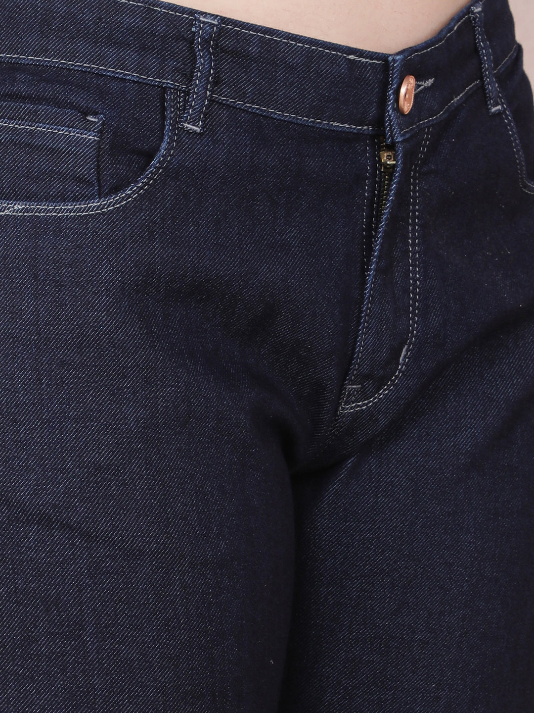 Navy Blue Bootcut Jeans-Women Jeans-Crimsoune Club